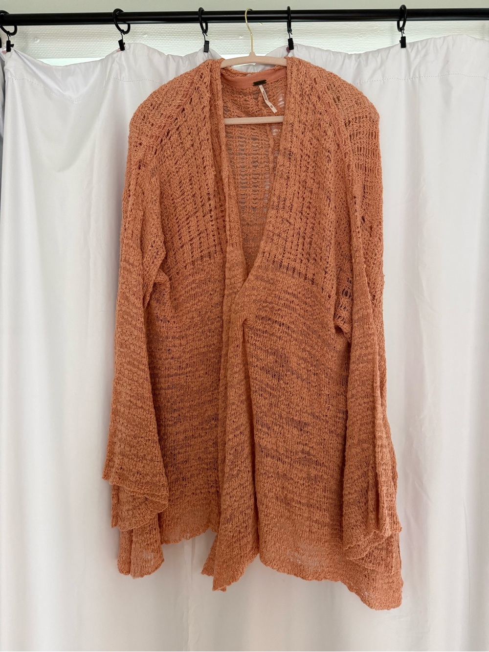 Free People Open-Front Knit Cardigan - Rust Orange